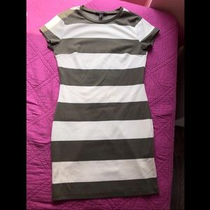 Stripped green and white dress